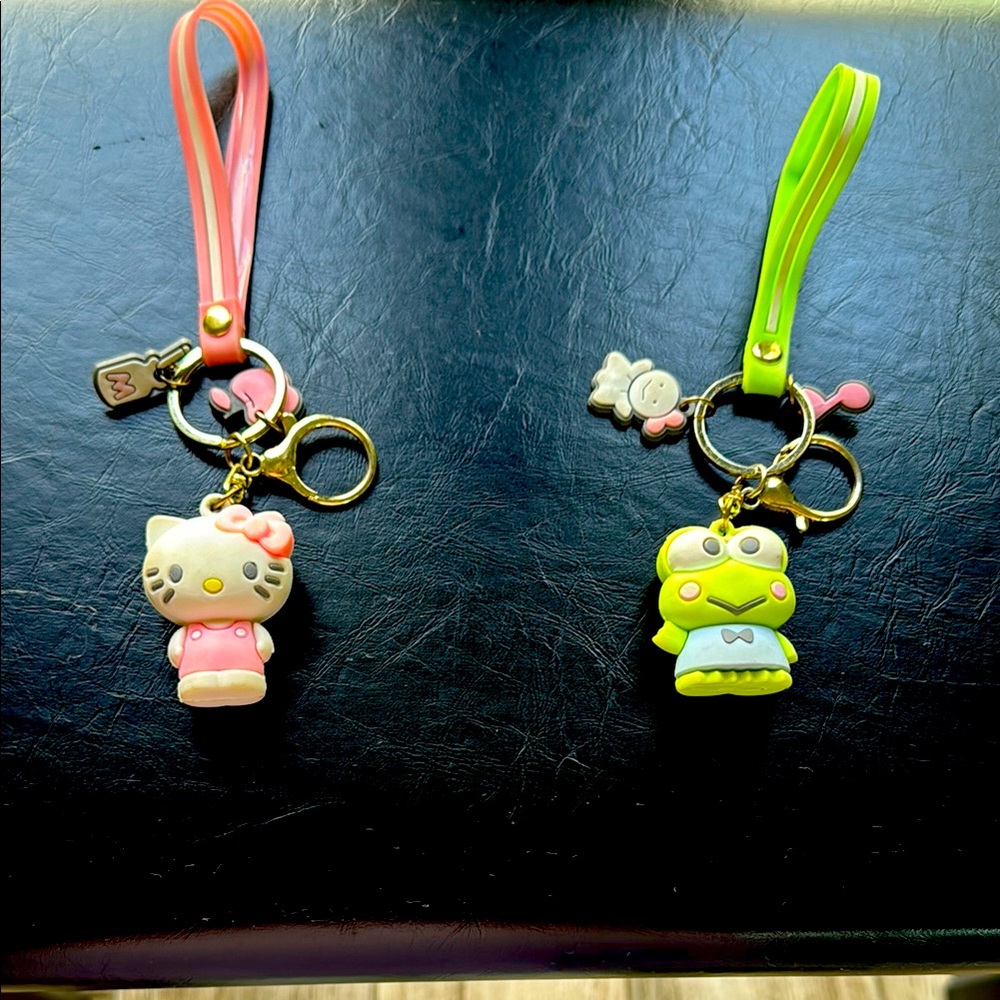 🧸 Karopi & Hello Kitty Keychain Set – Sanrio Duo (Slightly Loved)